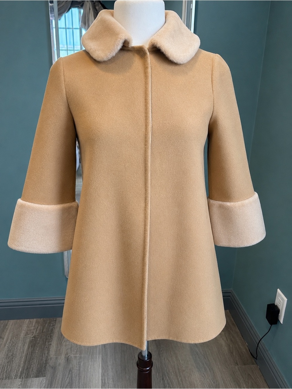 Camel 100% Wool Coat Minimalist Princess Coat Korean Style